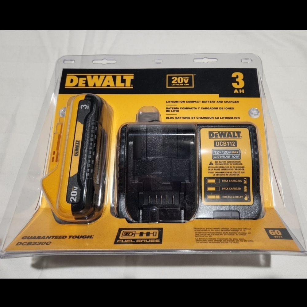 DeWALT 20V MAX 3 Ah Lithium-Ion Compact Battery and Charger Starter